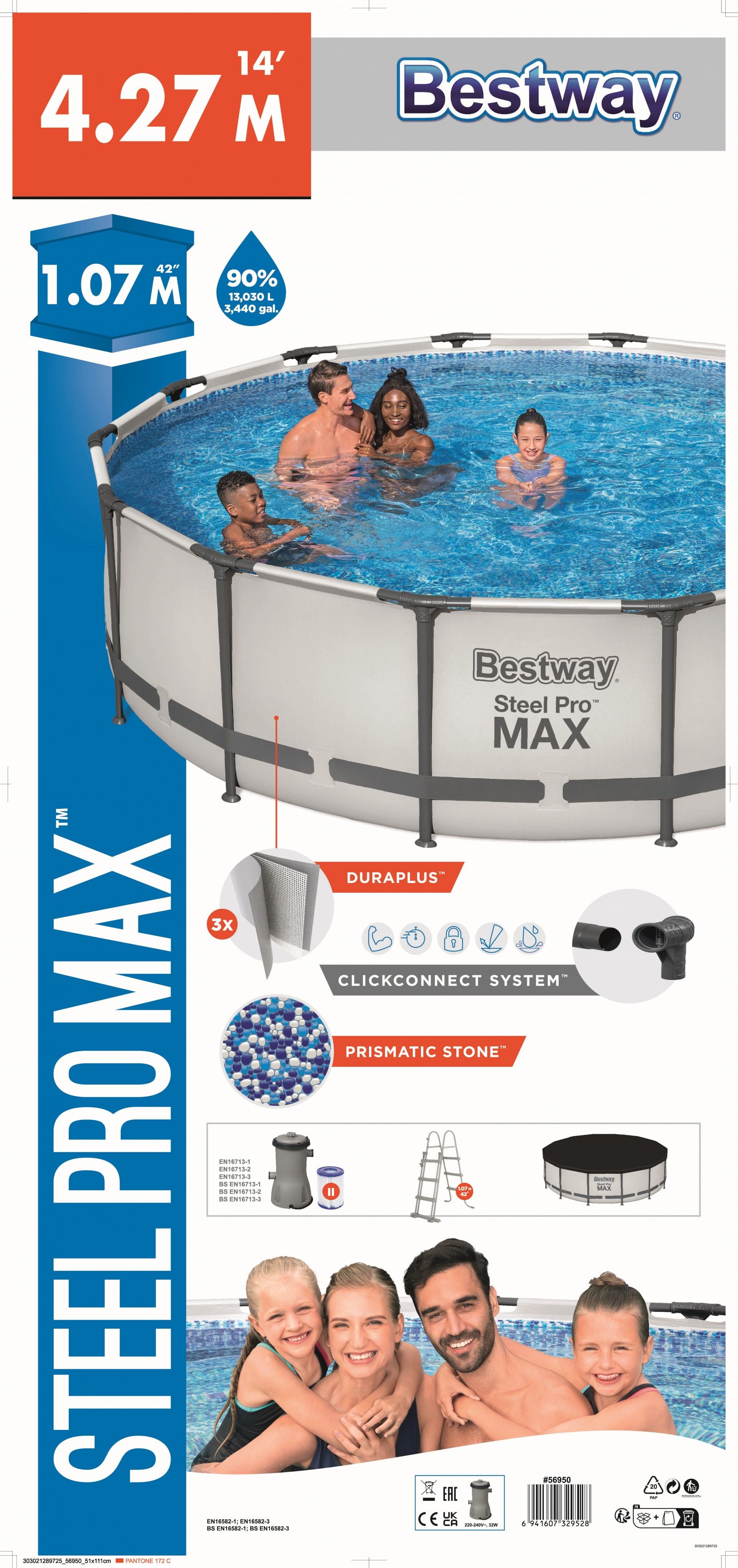 Piscina Redonda 427x107cm Metal