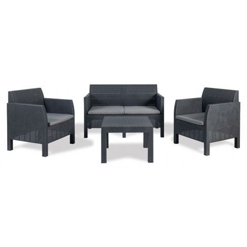 CONJUNTO RATTAN MATILDE ANTRACITE 4 LUGARES