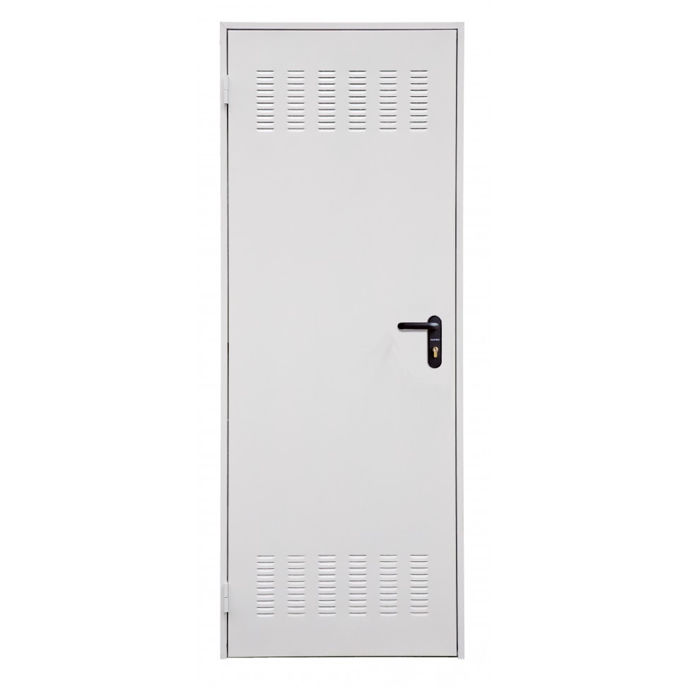 Porta Metal com Grelha Branca Direita 90x210cm