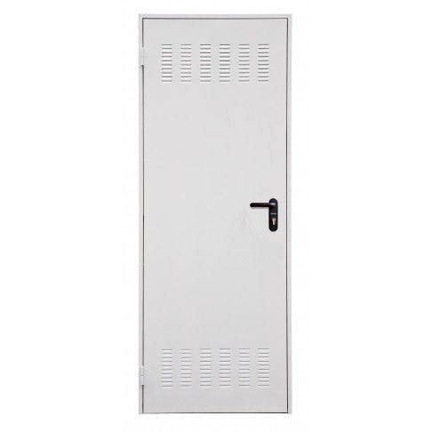 Porta Metal com Grelha Branca Esquerda 80x210cm Porta Metal com Grelha Branca Esquerda 80x210cm