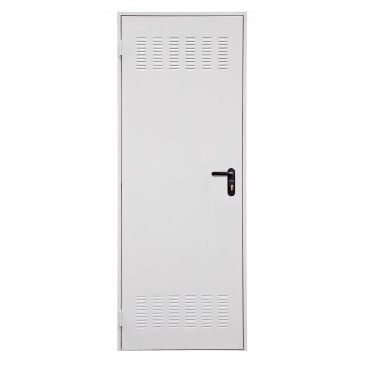 Porta Metal com Grelha Branca Esquerda 90x210cm