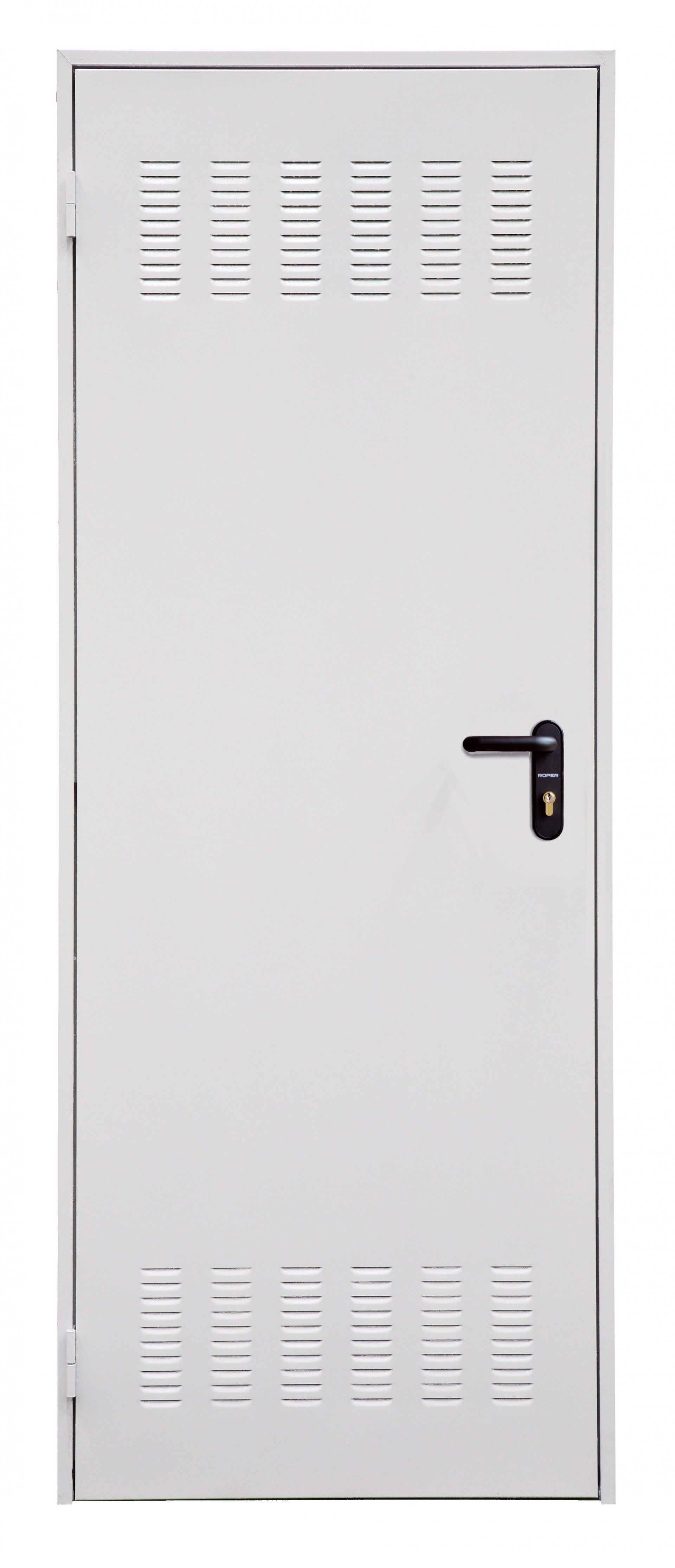 Porta Metal com Grelha Branca Esquerda 80x210cm