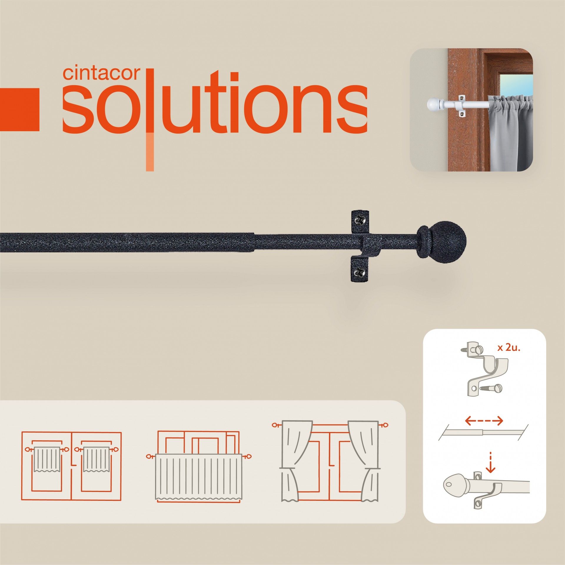 PEQUENO VERÃO ESFERA 10MM 70-120CM PRETO