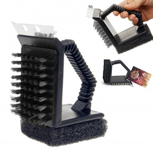ESCOVA BBQ 3 EM 1 PARA GRELHAS 12X9CM ESCOVA BBQ 3 EM 1 PARA GRELHAS 12X9CM