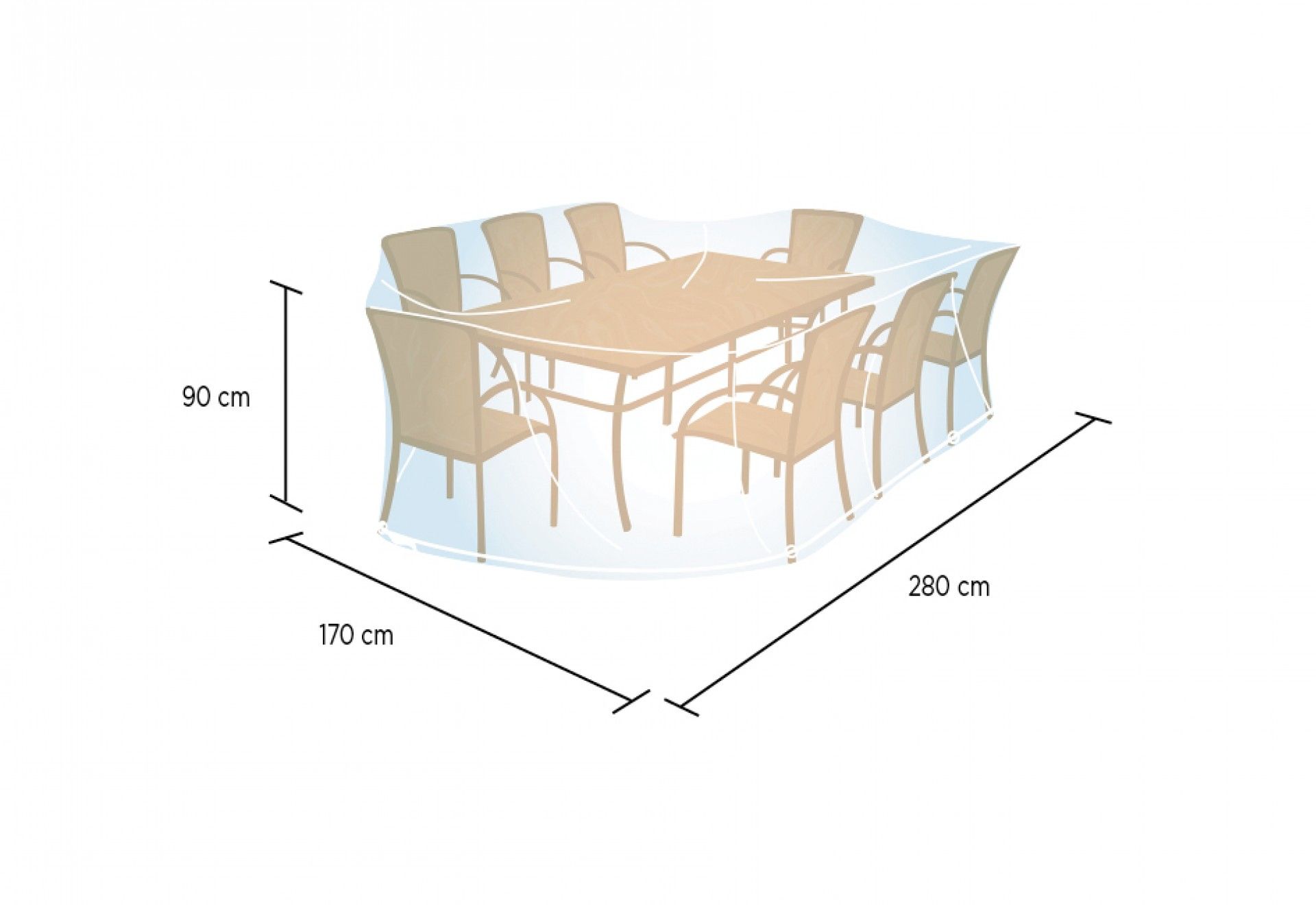 Capa pata Mesa Rectangular/Ovalada tamanho Xl