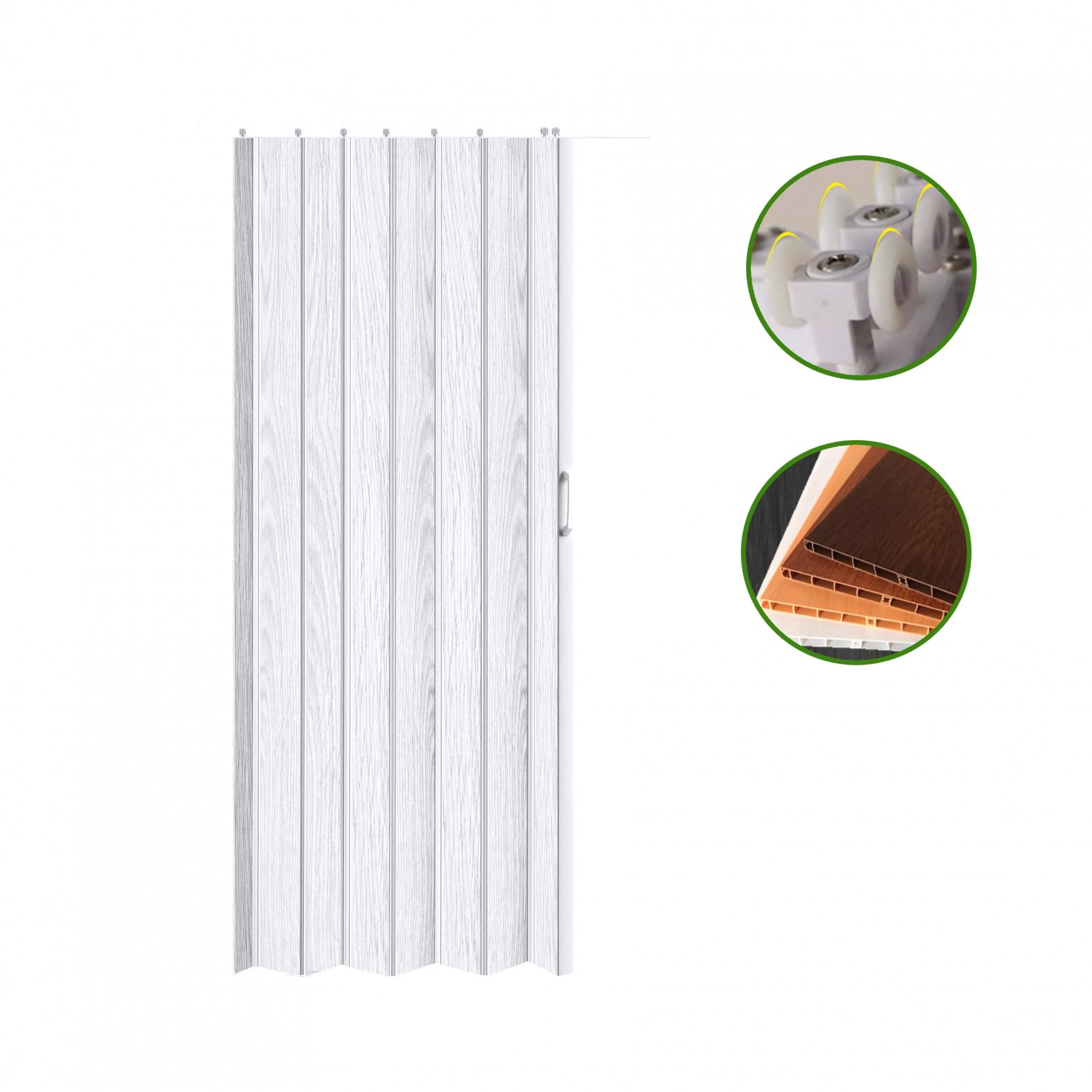 Porta De Fole 205x83cm Branco Rústico