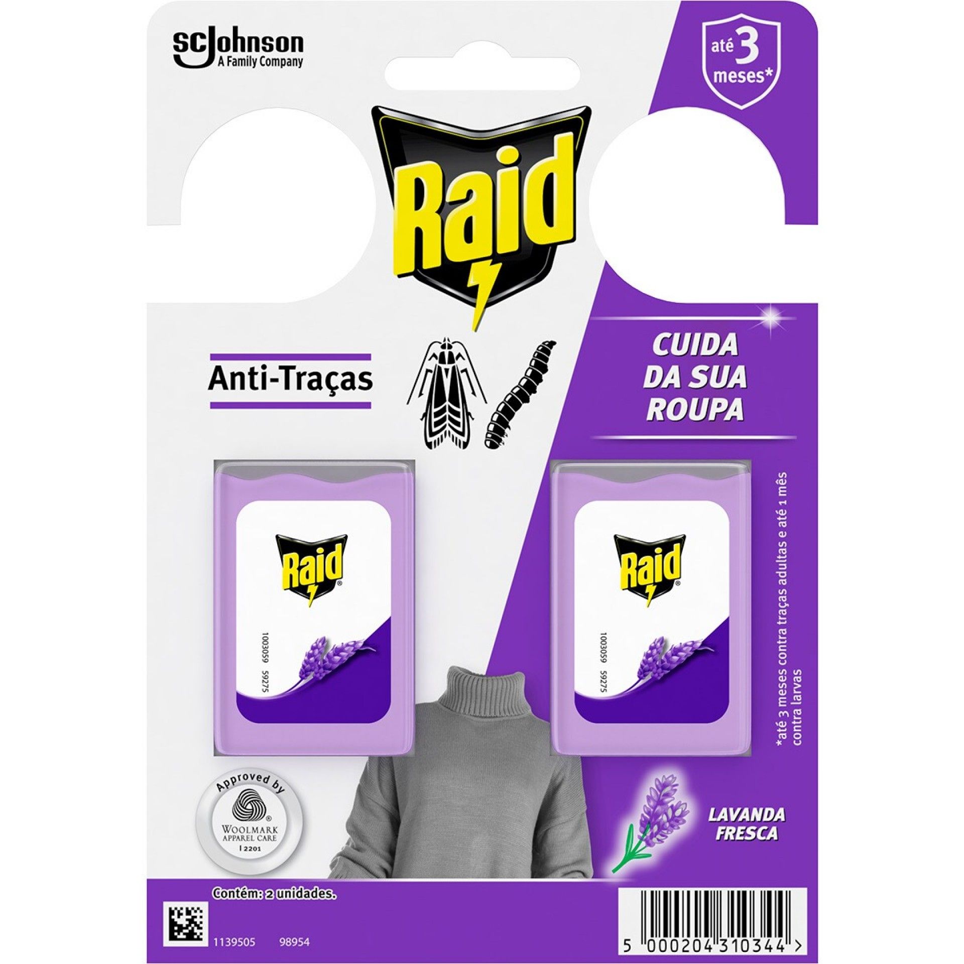 Anti-Traças Gel Raid Lavanda 2un