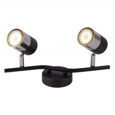 SPOT JELSA 2XGU10 PRETO CROMADO SPOT JELSA 2XGU10 PRETO CROMADO