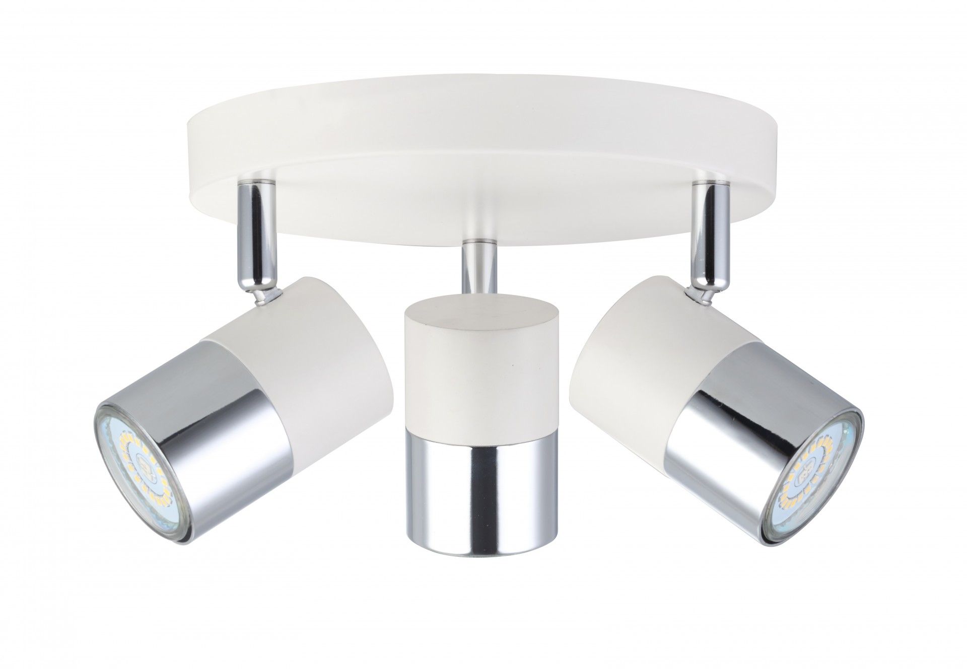 SPOT JELSA 3XGU10 ROUND BRANCO CROMADO