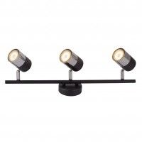 SPOT JELSA 3XGU10 RECTO PRETO CROMADO SPOT JELSA 3XGU10 RECTO PRETO CROMADO
