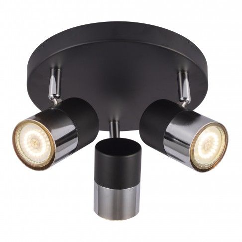 SPOT JELSA 3XGU10 ROUND PRETO CROMADO SPOT JELSA 3XGU10 ROUND PRETO CROMADO