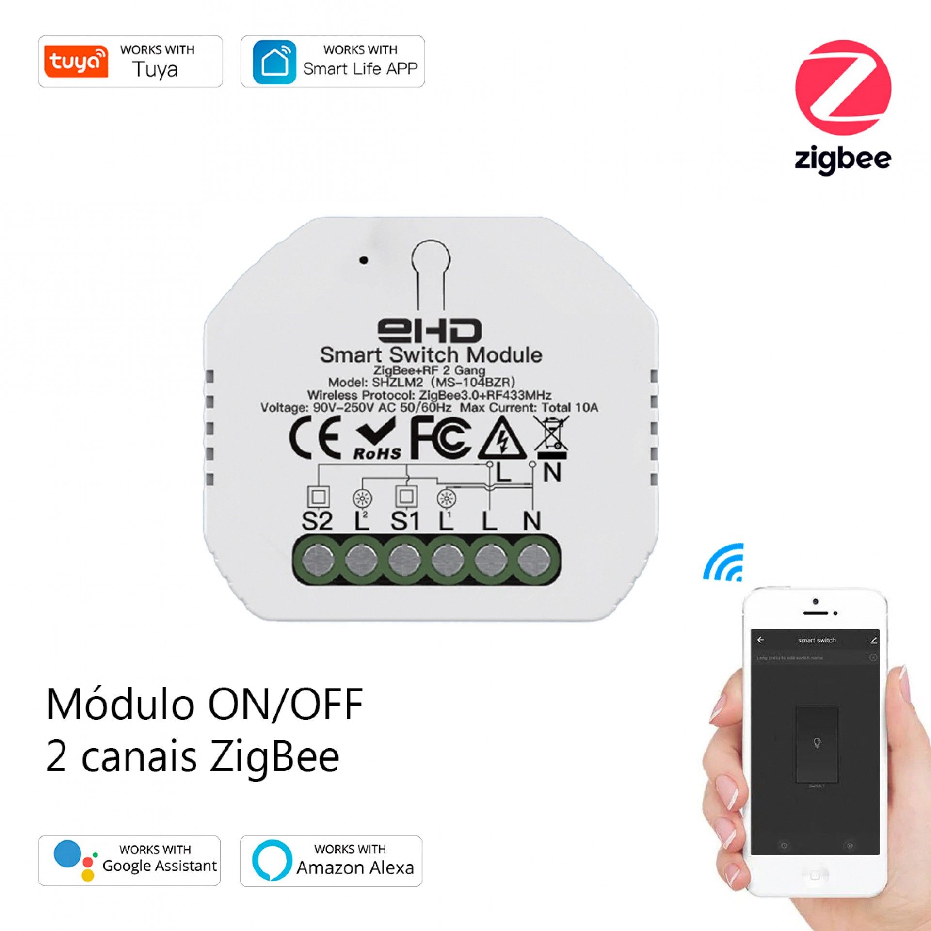 Módulo 2 Canais Zigbee