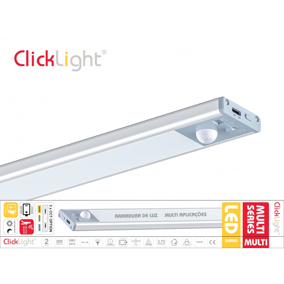 R�GUA LED SLIM 2W 3CCT  USB 40CM