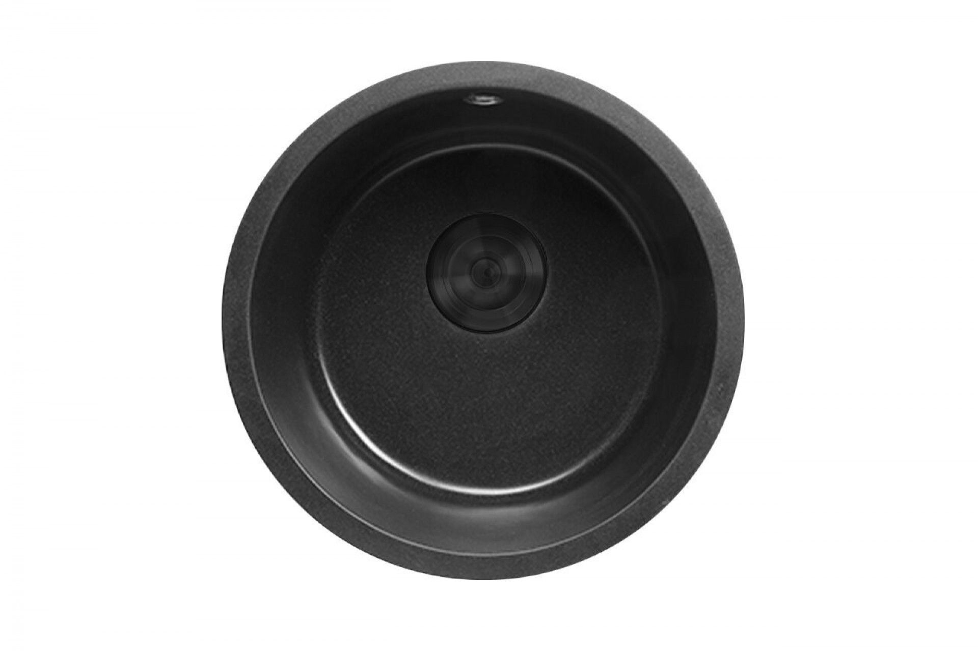 Lava-Loiça Resina Redondo Preto 46x46cm