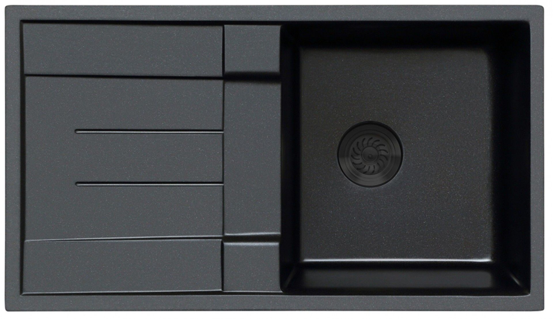 Lava-Loiça Resina Retangular Preto 86x50cm