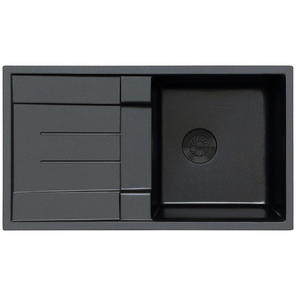 Lava-Loiça Resina Retangular Preto 86x50cm Lava-Loiça Resina Retangular Preto 86x50cm