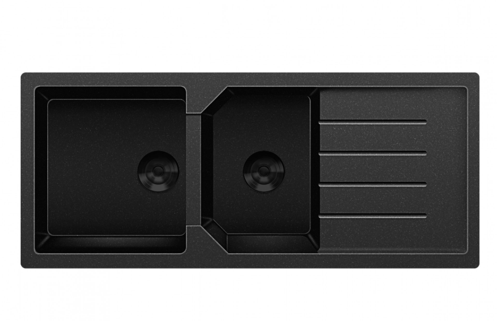 Lava-Loiça Resina 2 Cubas Preto 114x49,5cm