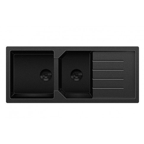 Lava-Loia Resina 2 Cubas Preto 114x49,5cm