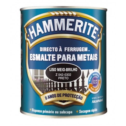 Esmalte Hammerite Meio Brilho Antiox Preto 0,75l Esmalte Hammerite Meio Brilho Antiox Preto 0,75l
