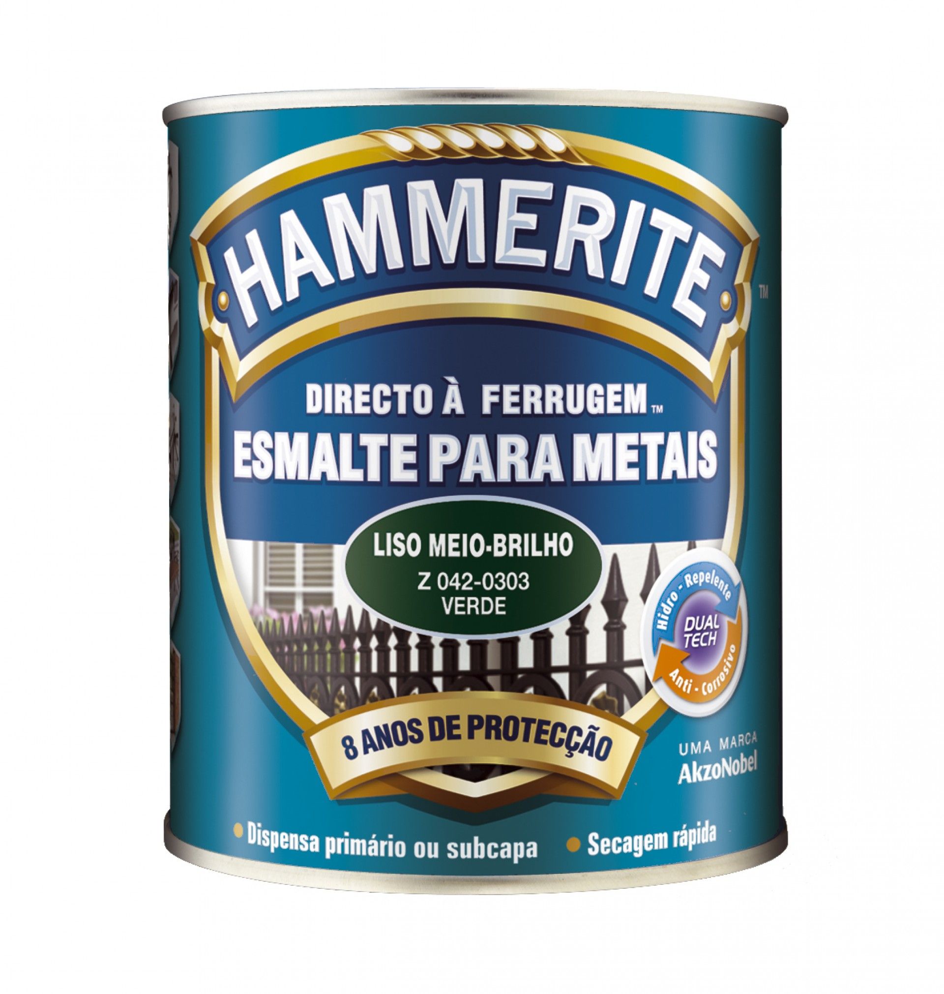 Esmalte Hammerite Meio Brilho Antiox Verde 0,75l