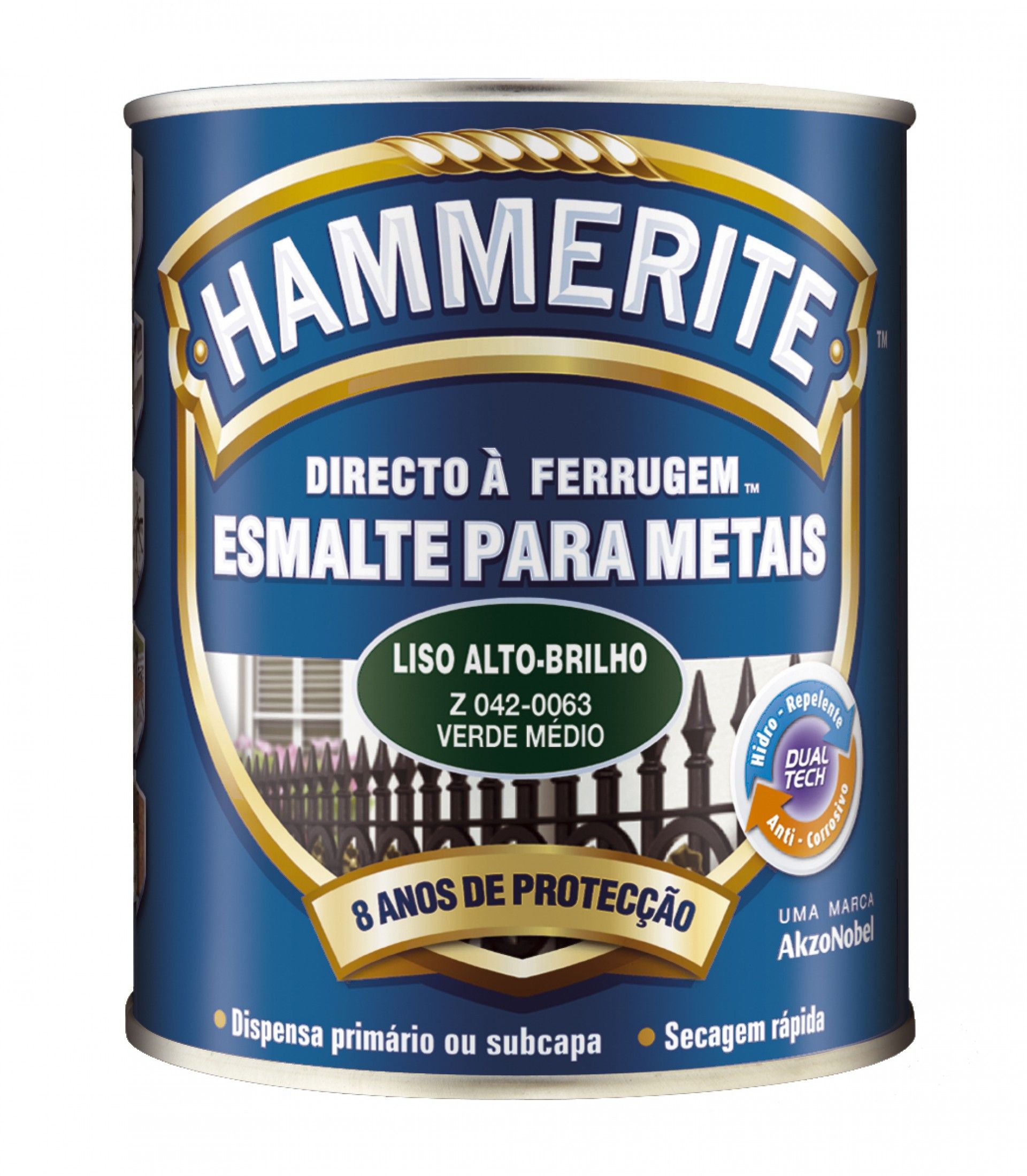 Esmalte Hammerite Antiox Verde M 0,75l