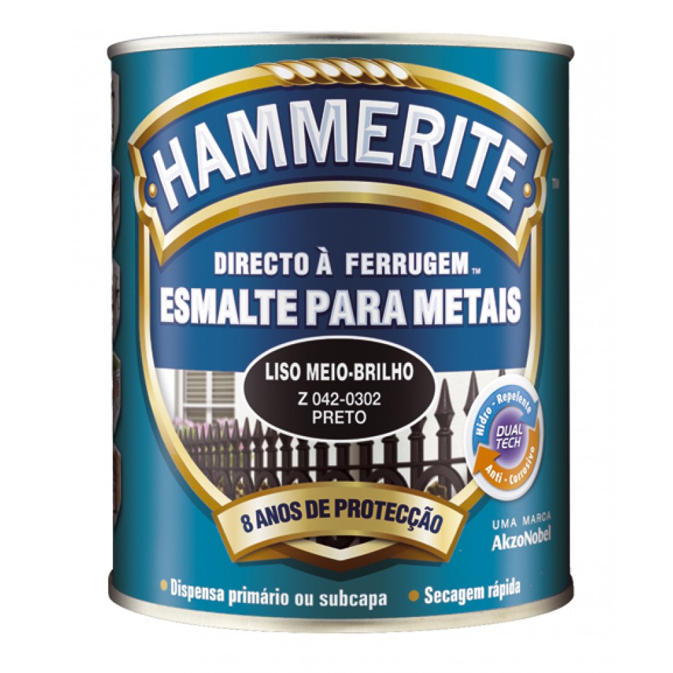 Esmalte Hammerite Meio Brilho Antiox Preto 0,75l Esmalte Hammerite Meio Brilho Antiox Preto 0,75l