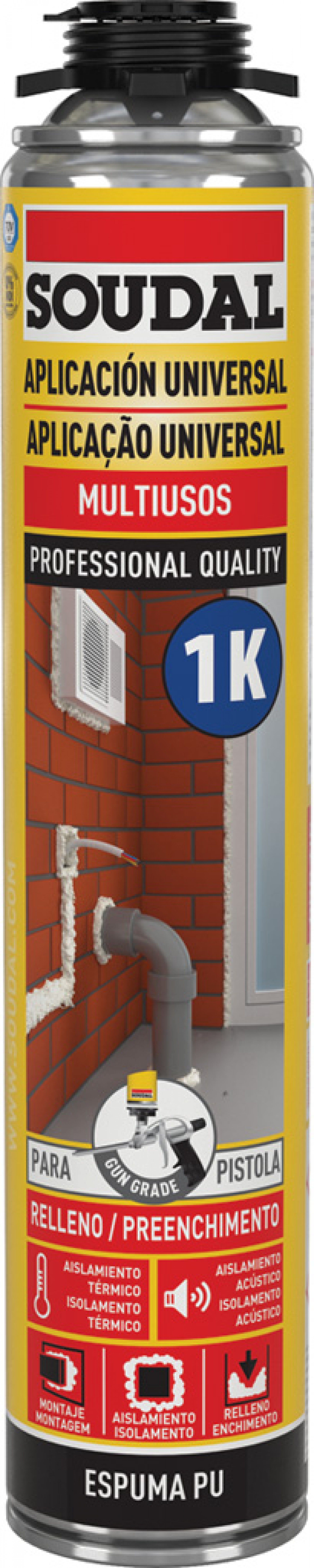 Espuma Poliuretano Pistola 1k Multiusos 750ml