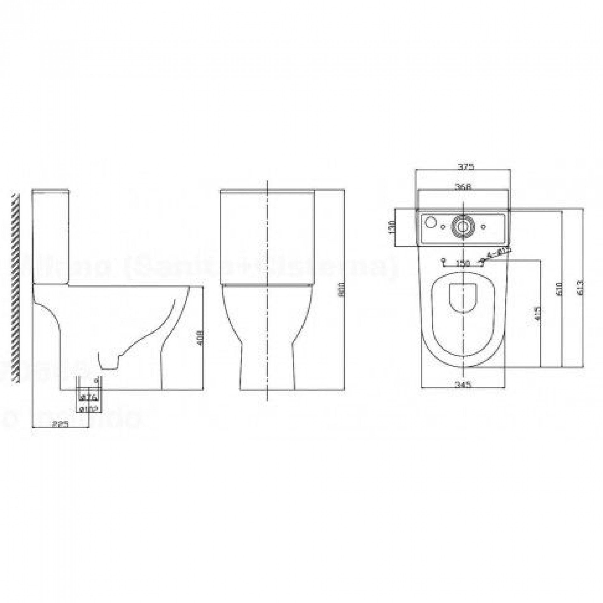 PACK WC EBONY (SANITA + CISTERNA + TAMPA)