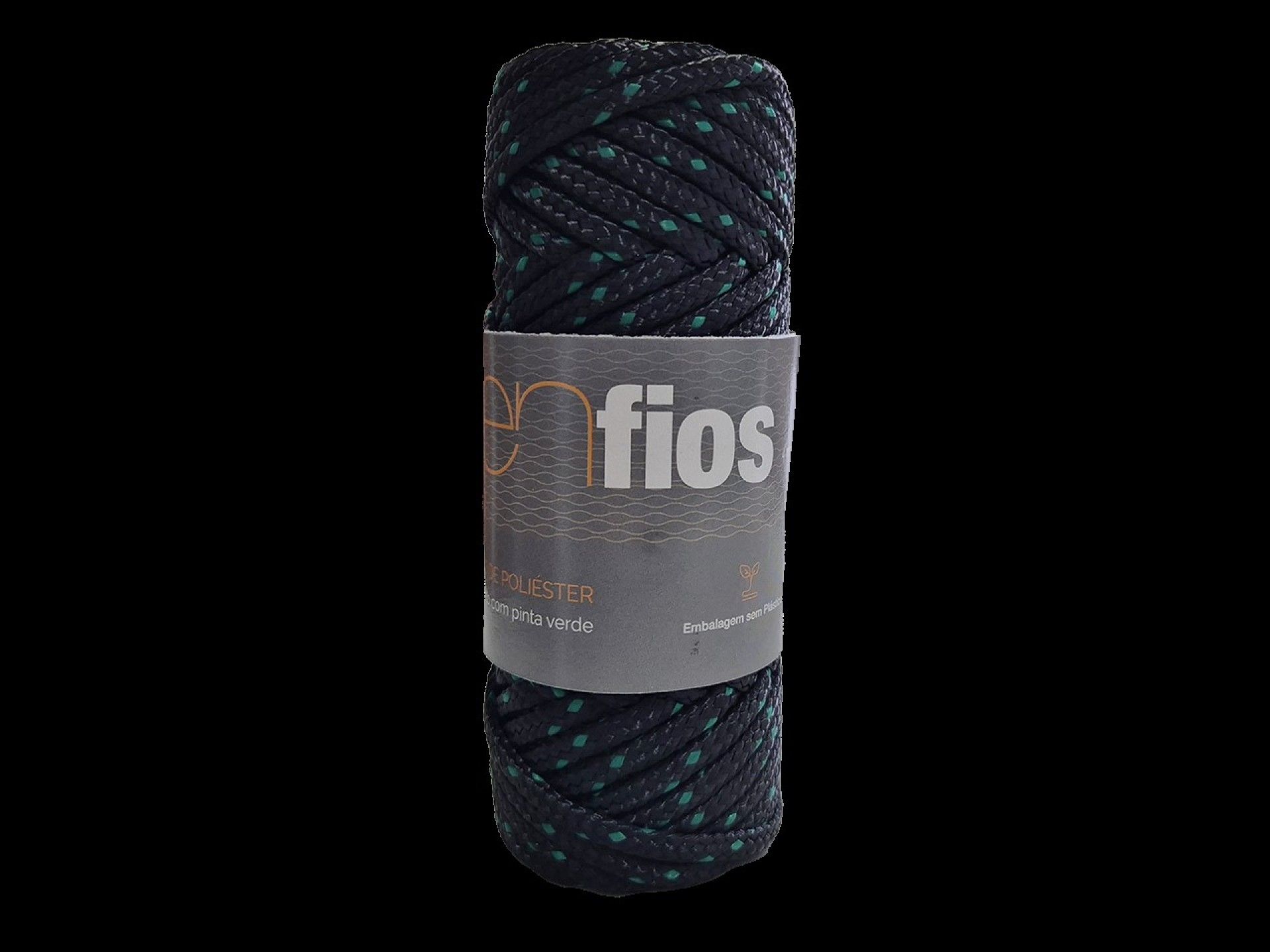 BOBINE POLIESTER 4MM 25M Preto e Verde