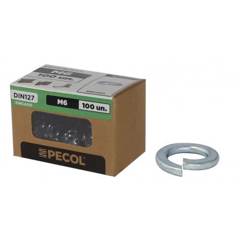 Anilha Mola DIN127 Zinco M6 - Caixa 100 Anilha Mola DIN127 Zinco M6 - Caixa 100