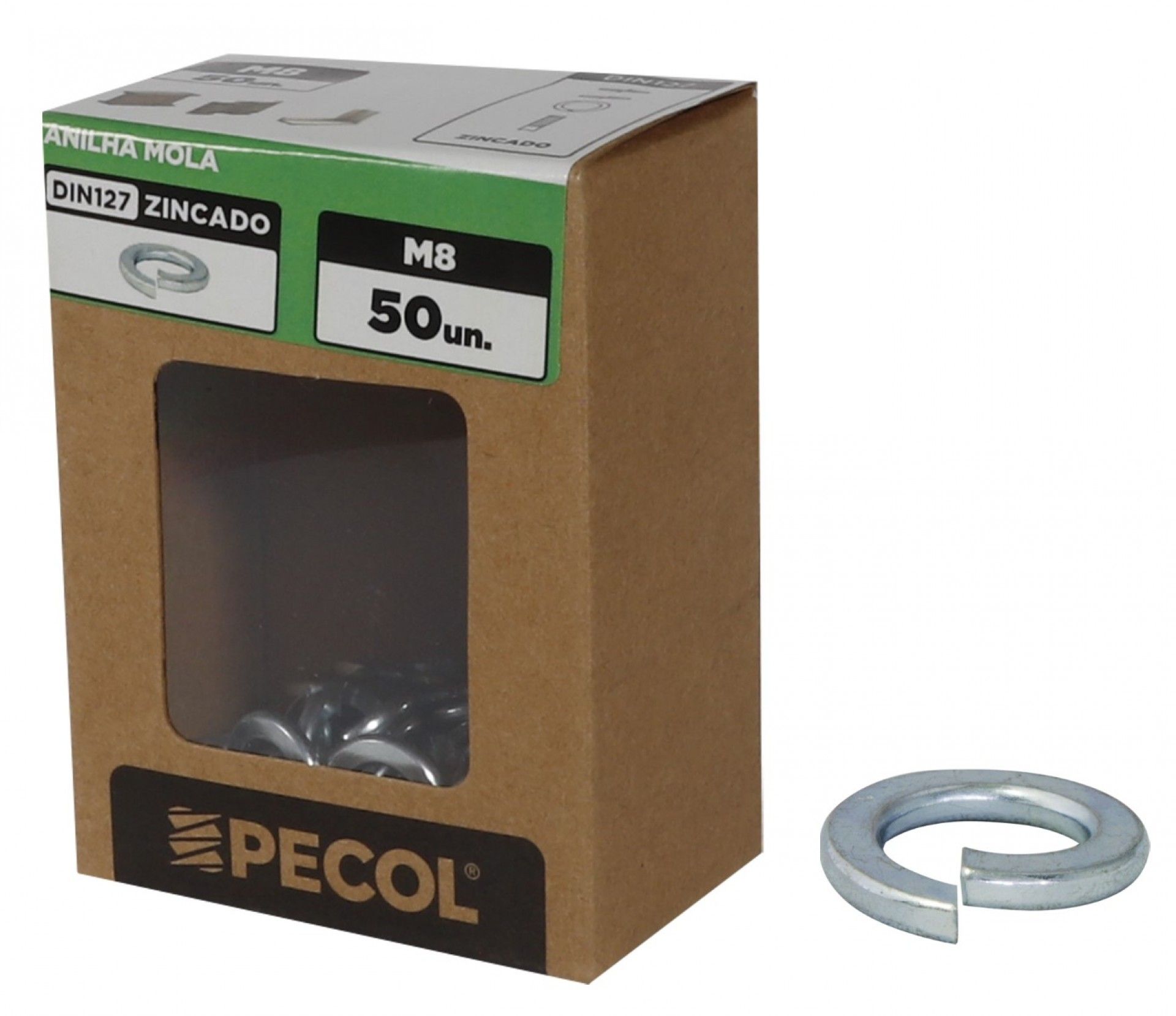Anilha Mola DIN127 Zinco M8 - Caixa 50