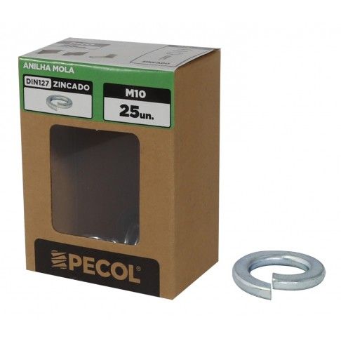 Anilha Mola DIN127 Zinco M10 - Caixa 25 Anilha Mola DIN127 Zinco M10 - Caixa 25