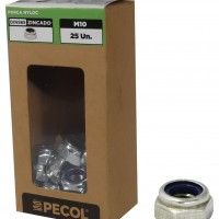 Porca Nyloc DIN985 Aço Zinco M10 - Caixa 25 Porca Nyloc DIN985 Aço Zinco M10 - Caixa 25