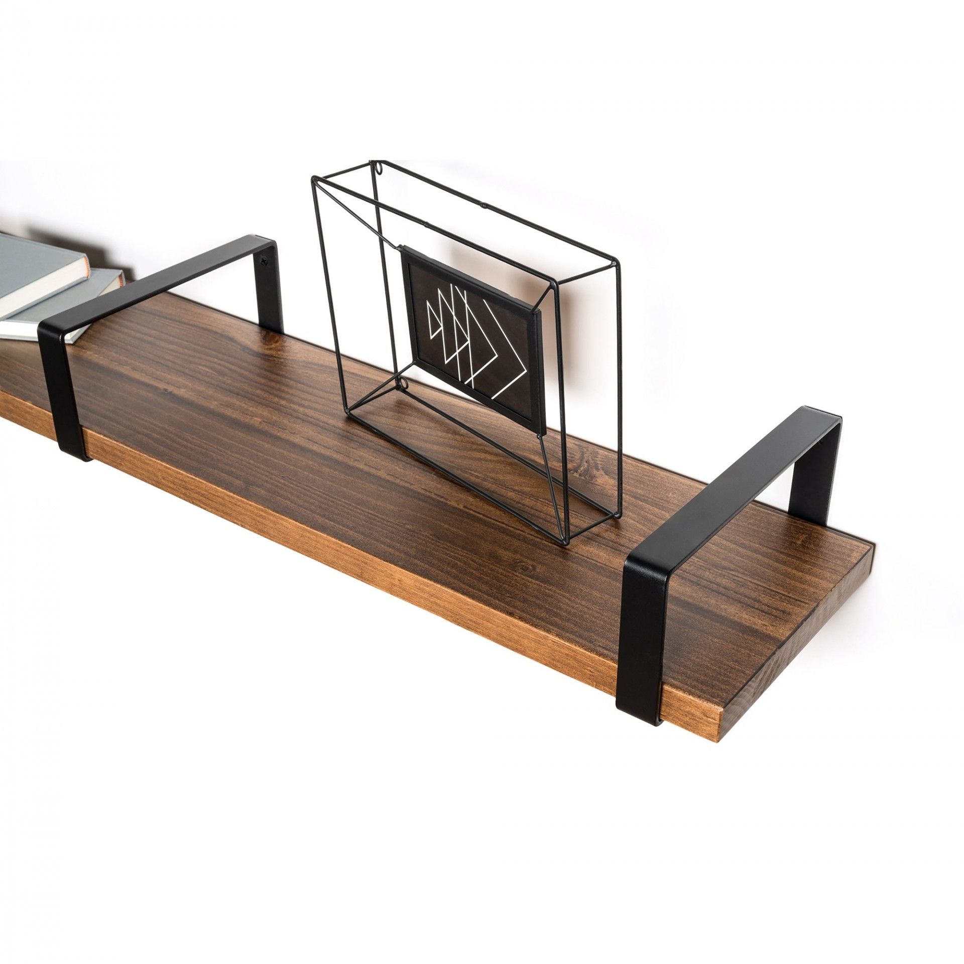 SUPORTE PRATELEIRA RETÂNGULAR PRETO 20x10CM 30KG