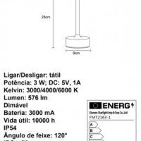 Candeeiro Mesa Smooth LED Interior/Exterior a Bateria Cobre