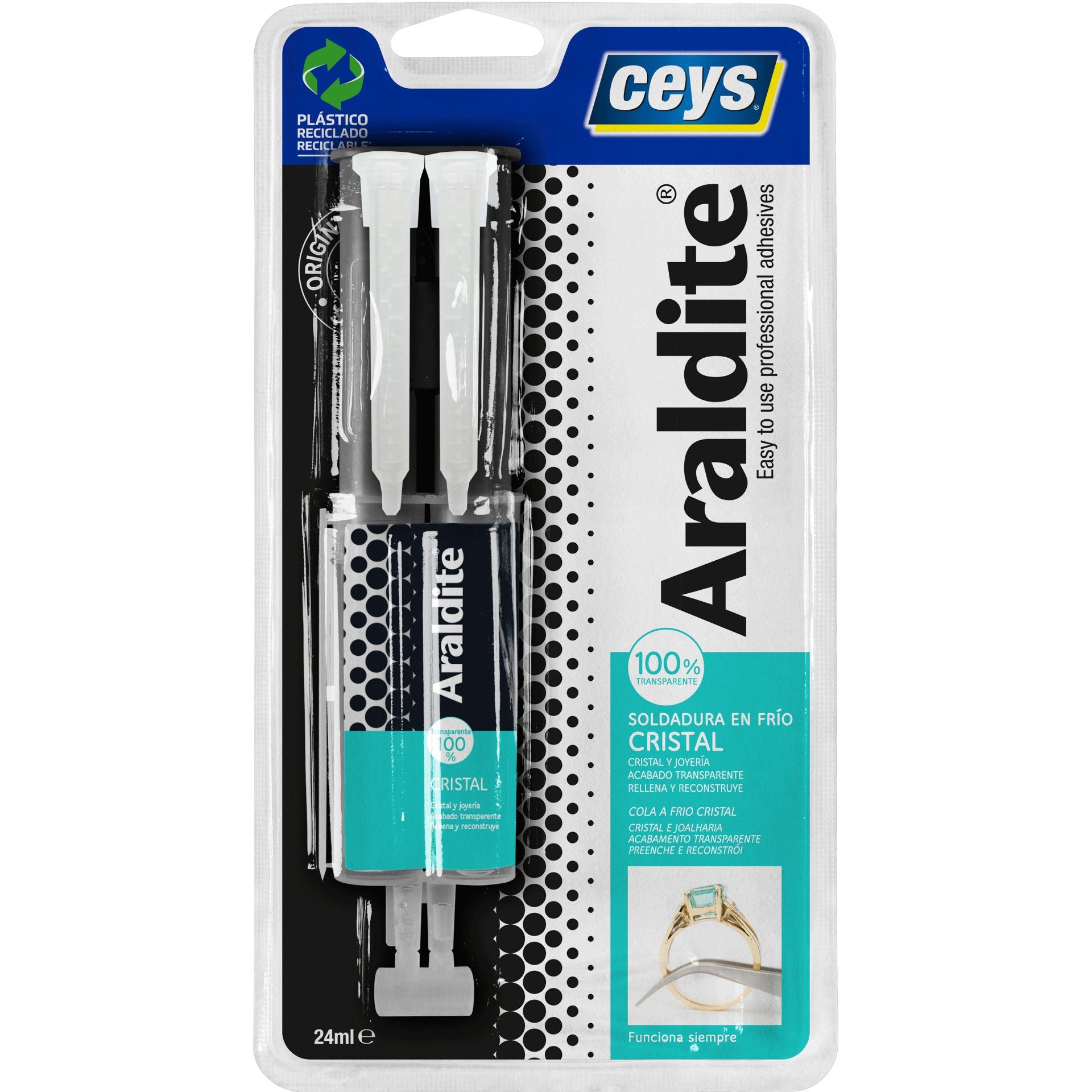 Cola ARALDITE Cristal Transparente Seringa 24ml