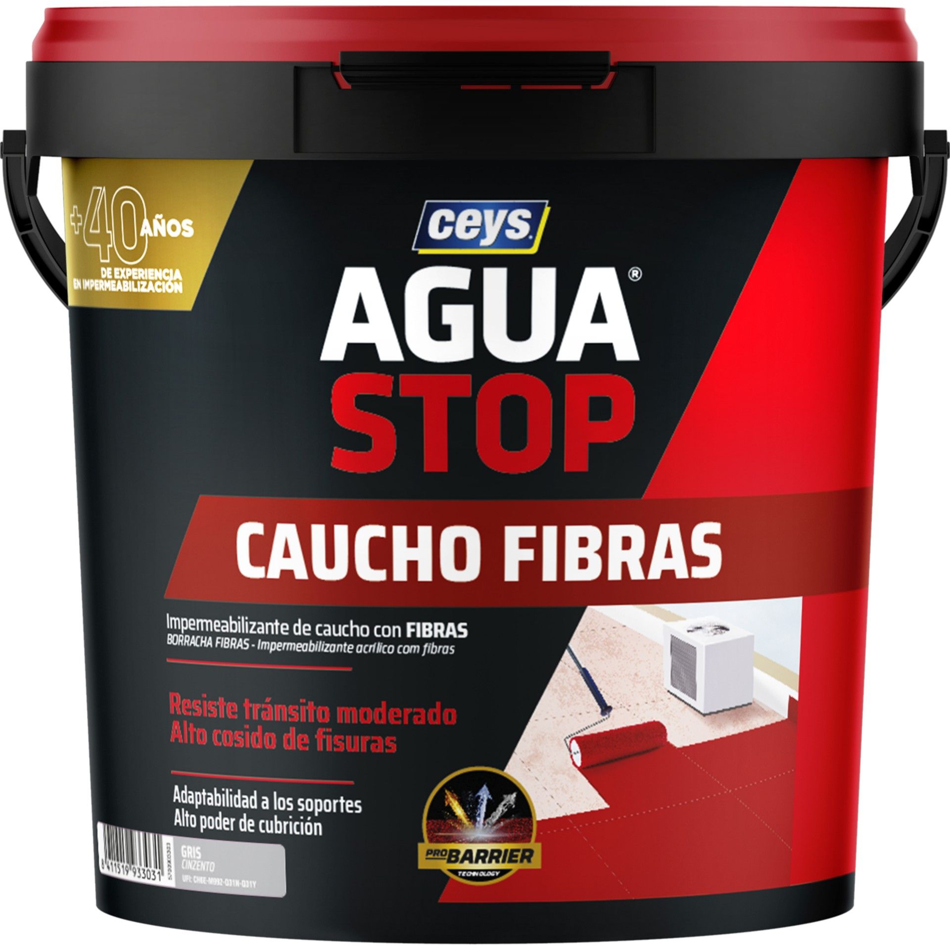 Aguastop Borracha Acrílica Fibras Cinza 5Kg