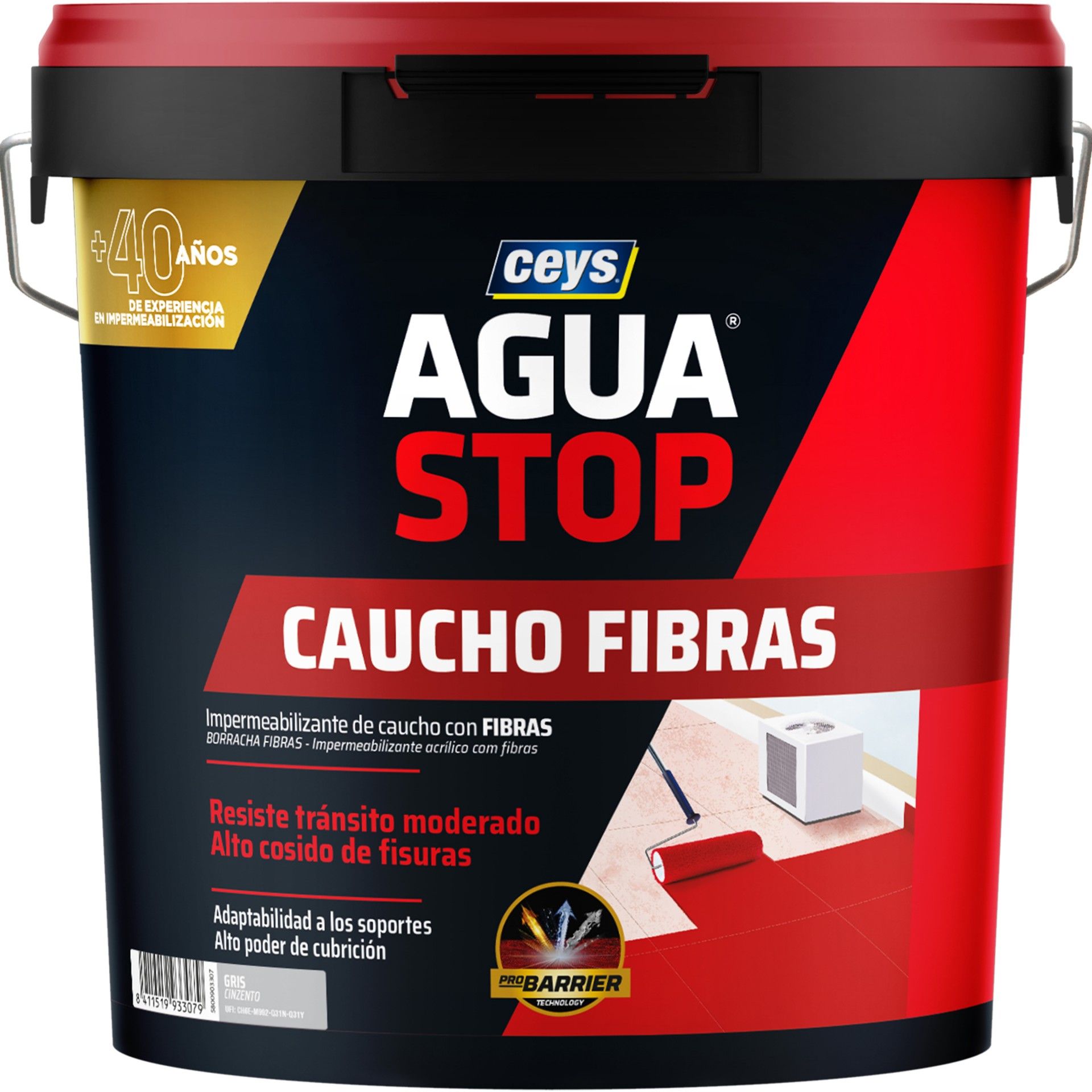 Aguastop Borracha Acrílica Fibras Cinza 20Kg
