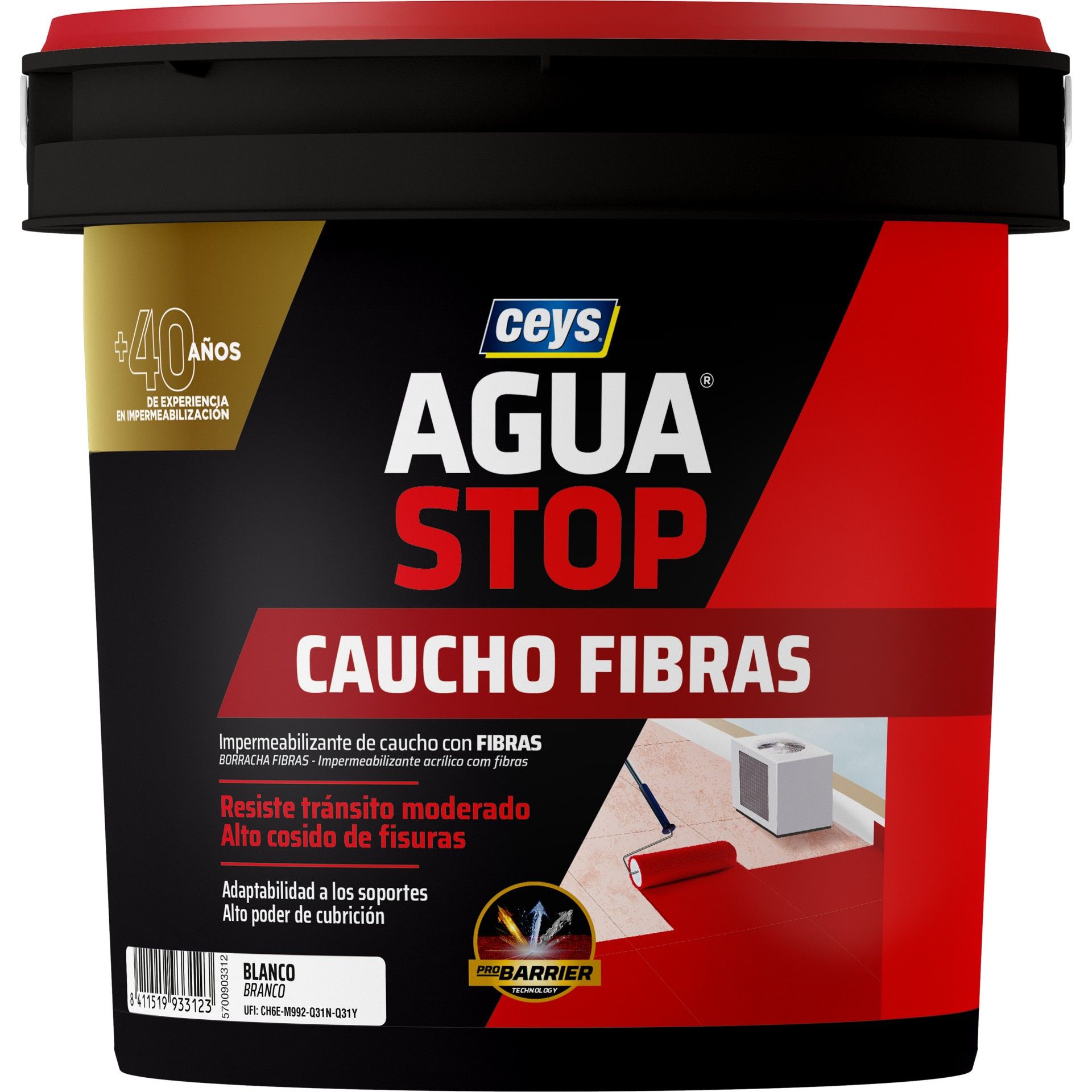 Aguastop Borracha Acrílica Fibras Branco 1Kg