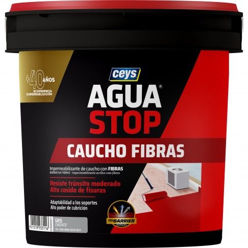 Aguastop Borracha Acrílica Fibras Cinza 1Kg Aguastop Borracha Acrílica Fibras Cinza 1Kg