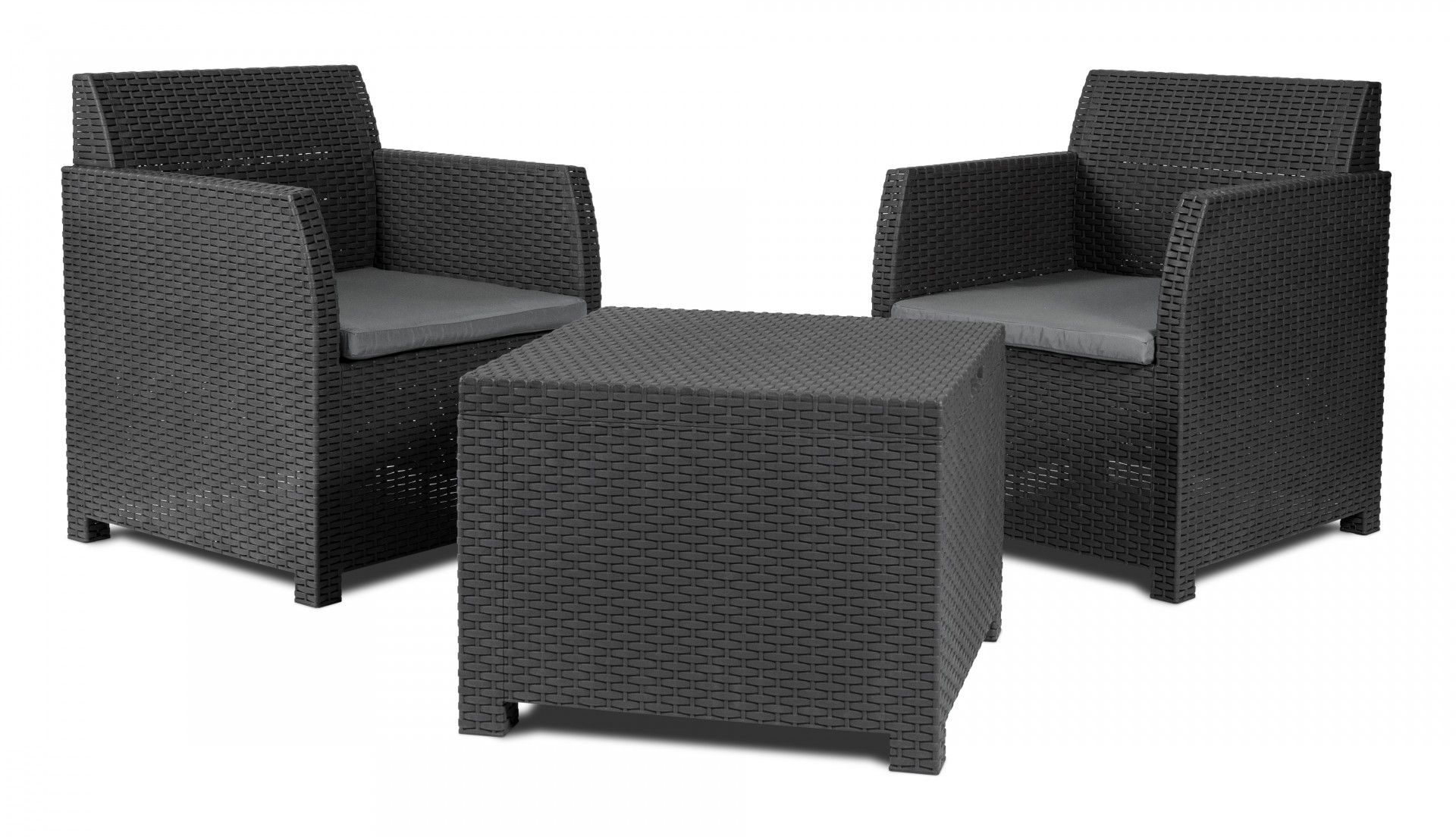 Conjunto Rattan Artemide Antracite 2 Lugares
