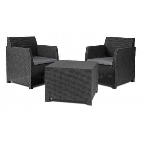 Conjunto Rattan Artemide Antracite 2 Lugares