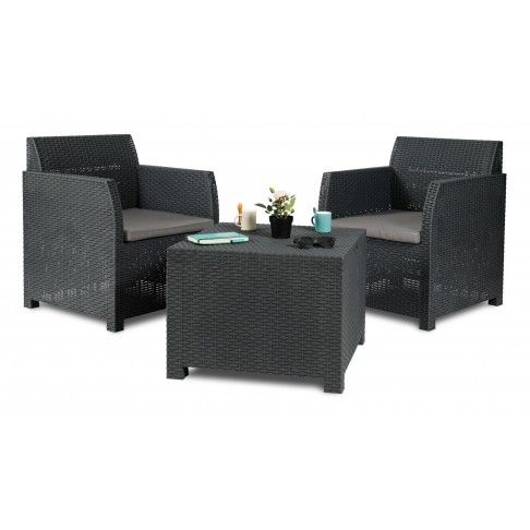 Conjunto Rattan Artemide Antracite 2 Lugares Conjunto Rattan Artemide Antracite 2 Lugares