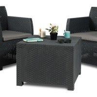 Conjunto Rattan Artemide Antracite 2 Lugares Conjunto Rattan Artemide Antracite 2 Lugares