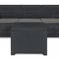 Conjunto Rattan Artemide Antracite 5 Lugares