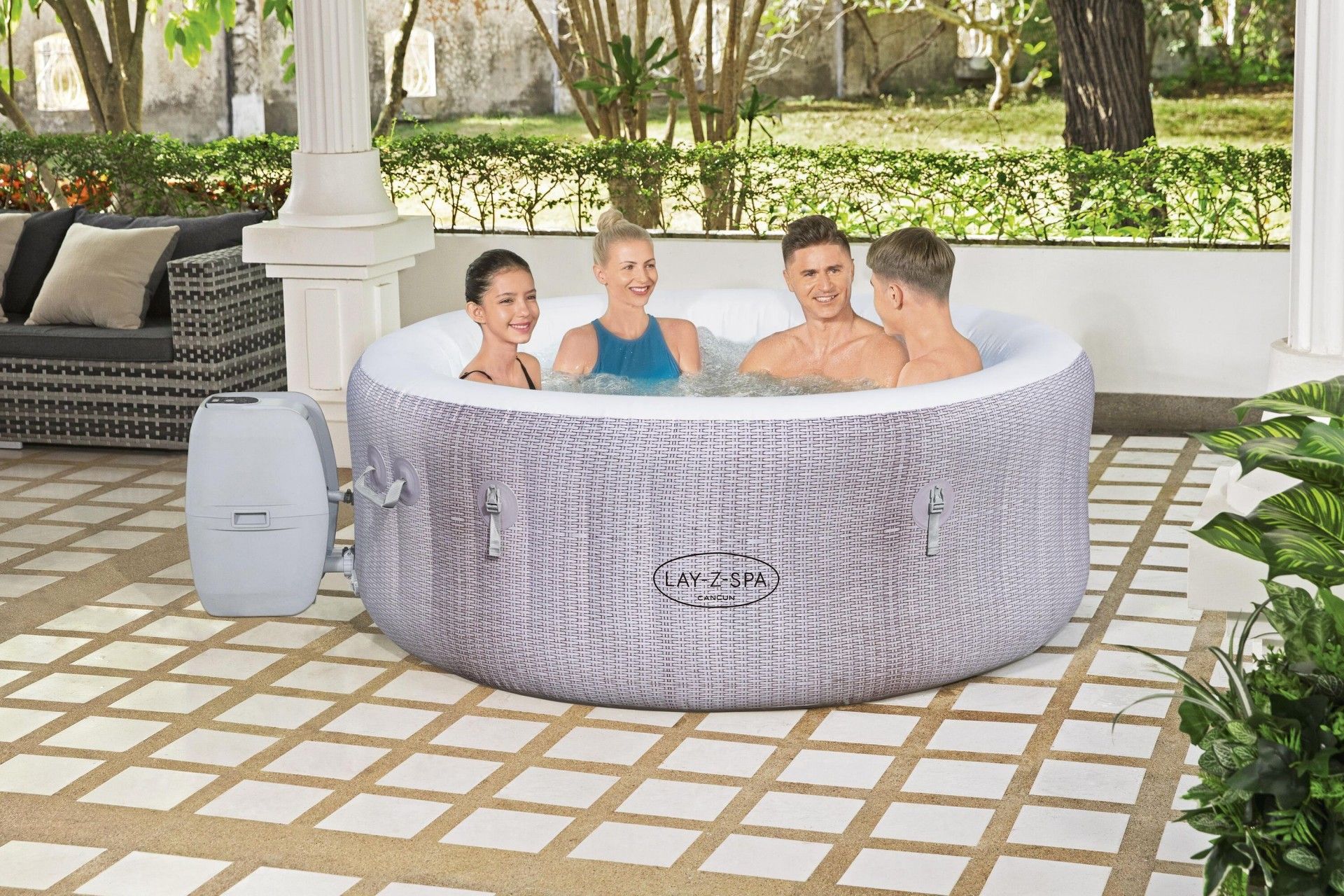 SPA INSUFLÁVEL 180X66CM 2-4 PESSOAS CINZA