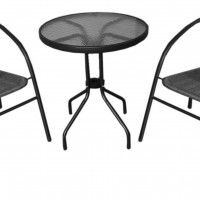 CONJUNTO MESA E 2 CADEIRAS METAL/ RATTAN