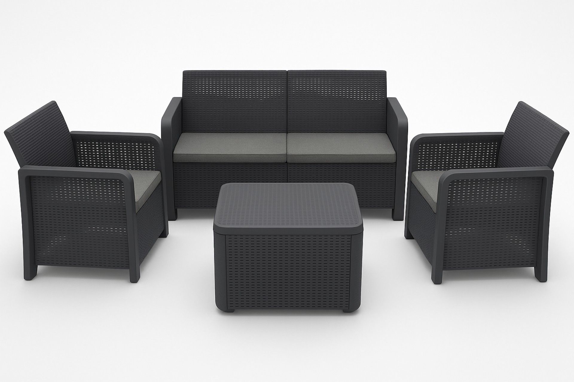 CONJUNTO NASSAU STORAGE GRAFITO 4 LUGARES