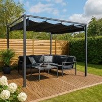 PRGOLA  METAL 3X3M CINZA COBERTURA DESLIZANTE