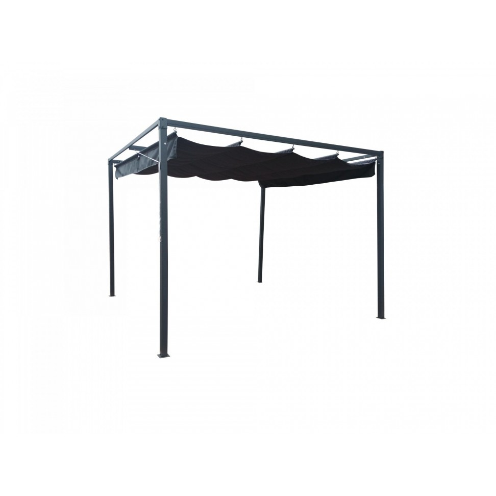 Pérgola Metal 3x3m Cinza: Cobertura Deslizante Pérgola Metal 3x3m Cinza: Cobertura Deslizante